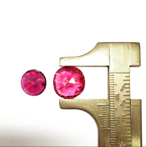 Calipers are cool. And sometimes we go non-digital. Measuring antique rose cut tourmalines!